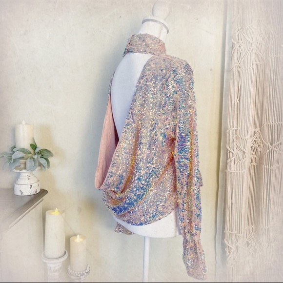 Free People Moonstruck Sequin Open Back Top - Picture 13 of 13